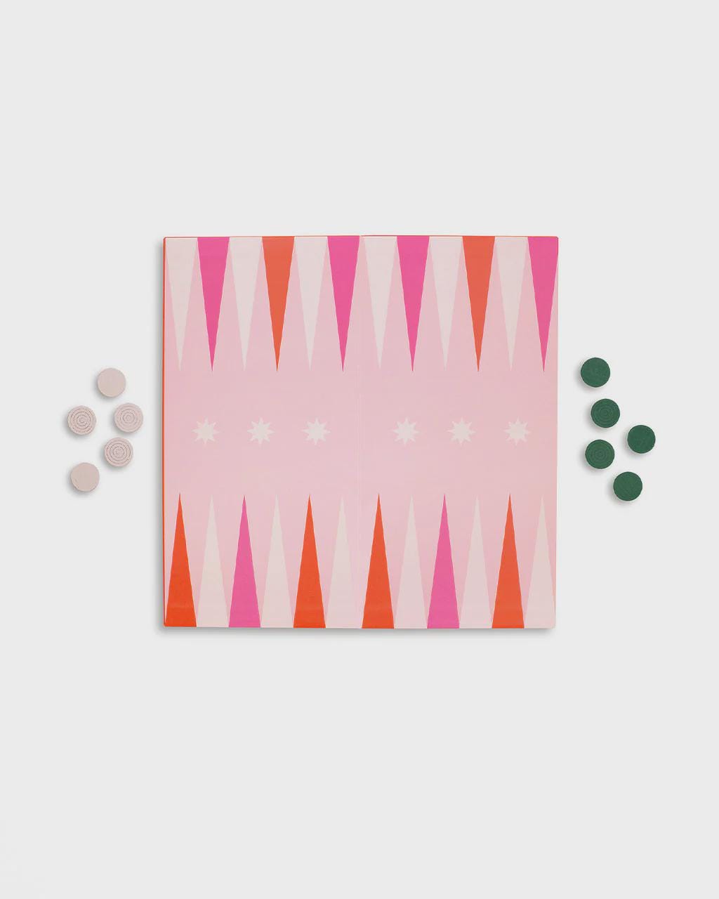 Colorful 2-in-1 Checkers & Backgammon Game Board