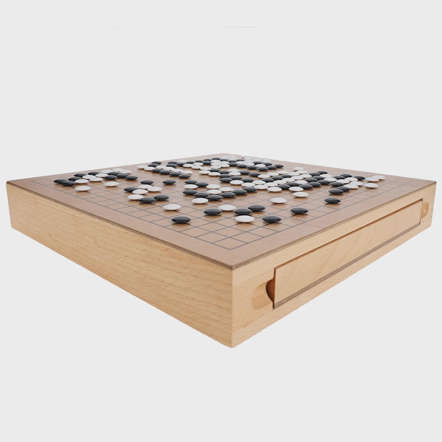 Wooden Go Board Game Set with Storage Drawers