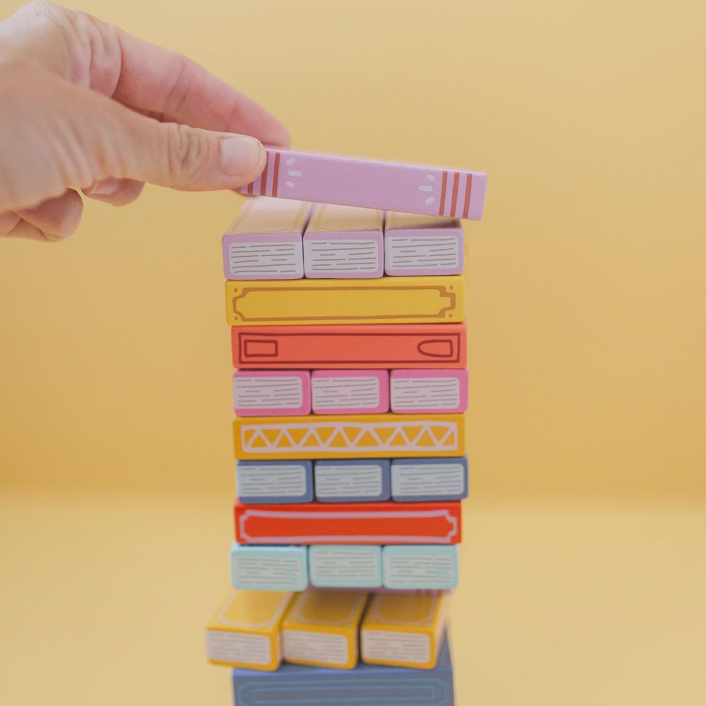 Colorful Tumbling Blocks Tower Book Jenga Board Game