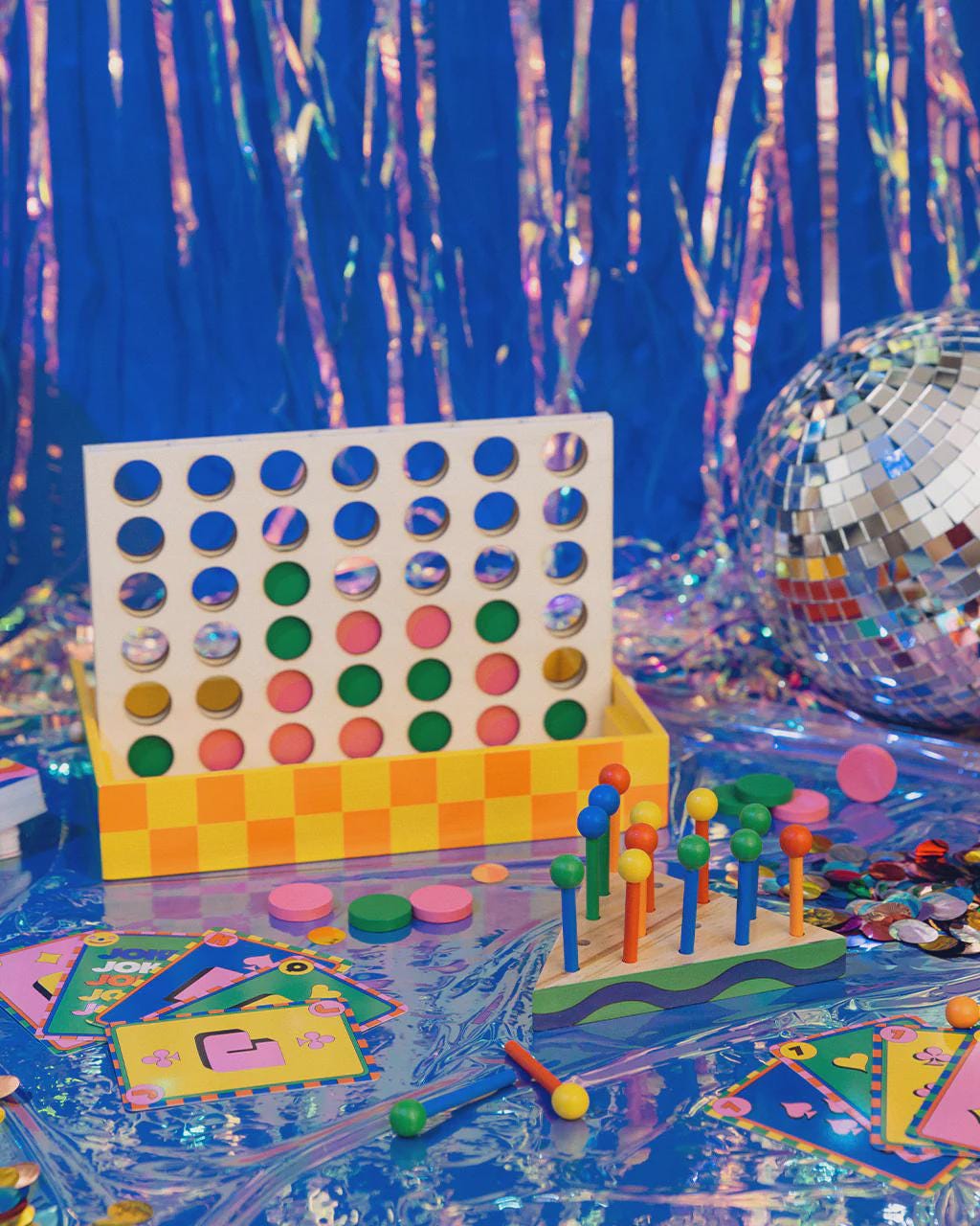 Colorful 4-in-a-Row Connect Four Board Game