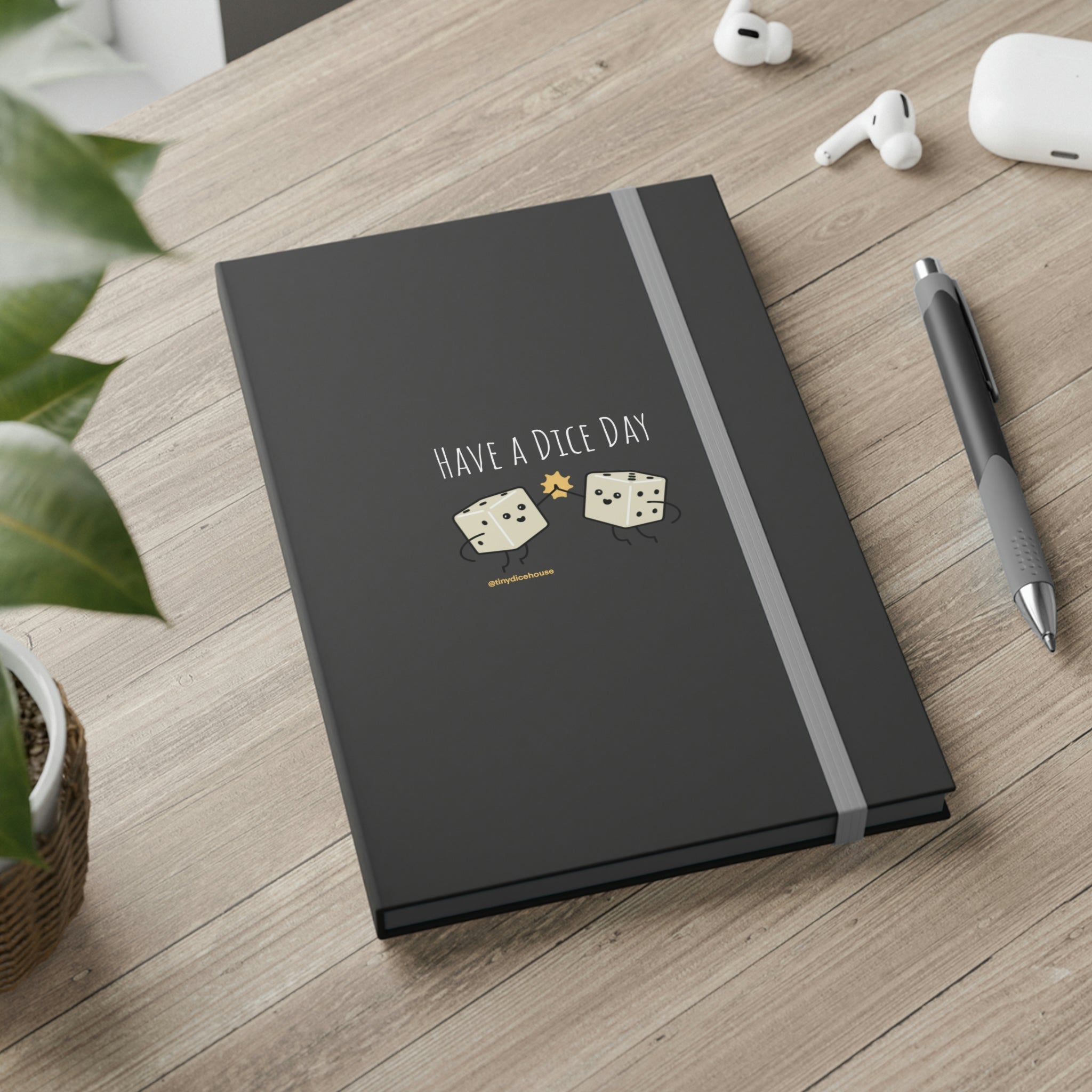 Have a Dice Day Notebook | Tiny Dice Buddies Color Contrast Ruled Notebook