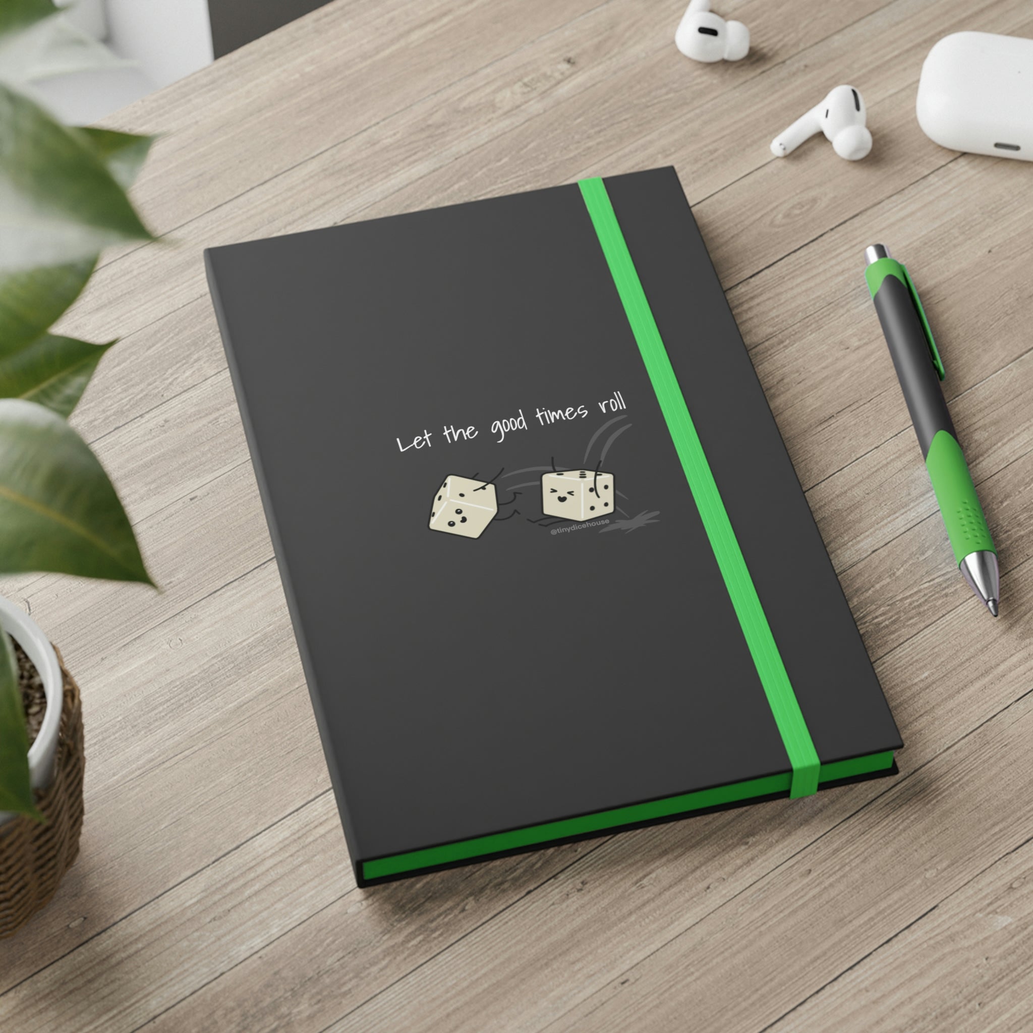 Let the Good Times Roll Notebook | Tiny Dice Buddies Color Contrast Ruled Notebook