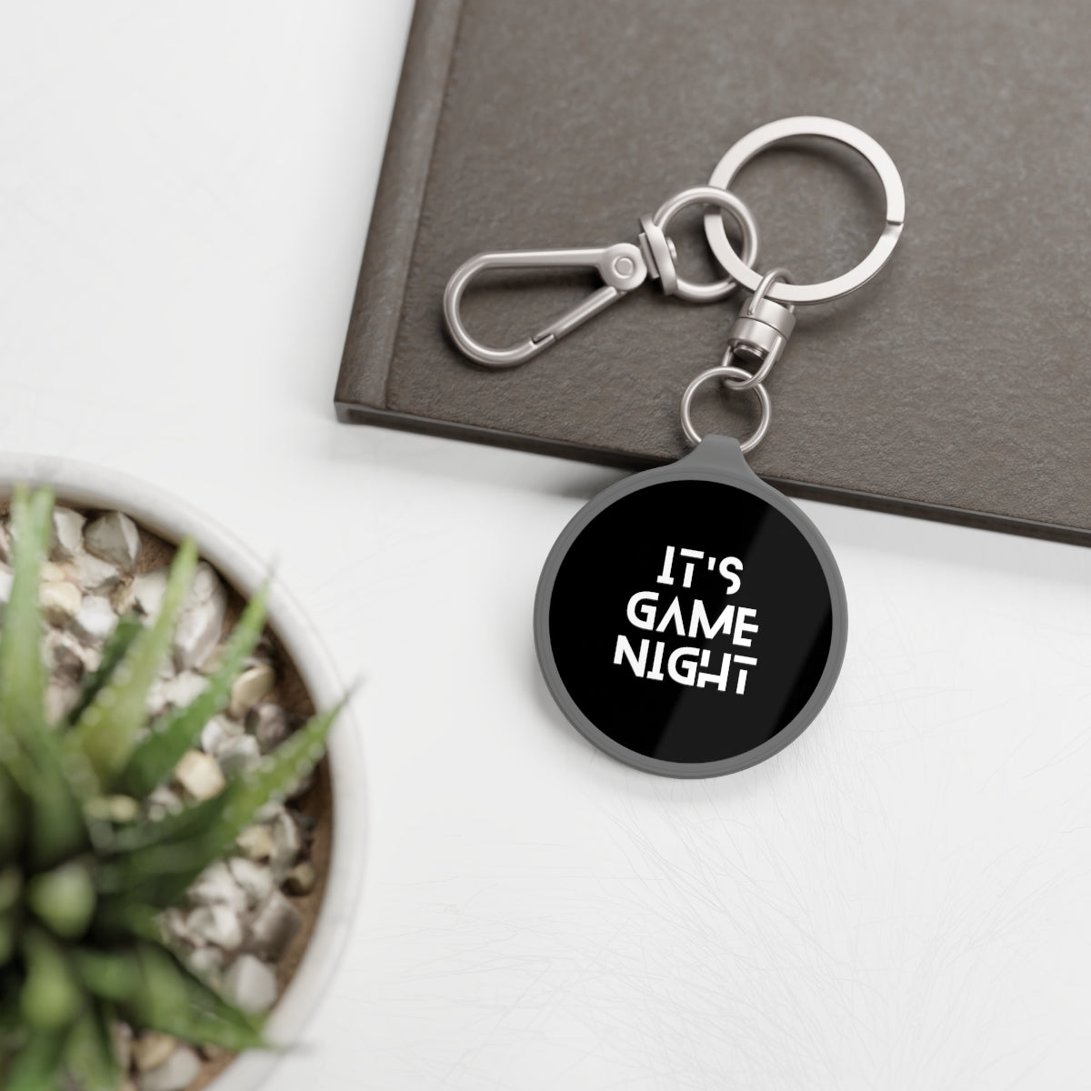 It's Game Night Keyring Tag | Modern Keychain for Board Game Lovers