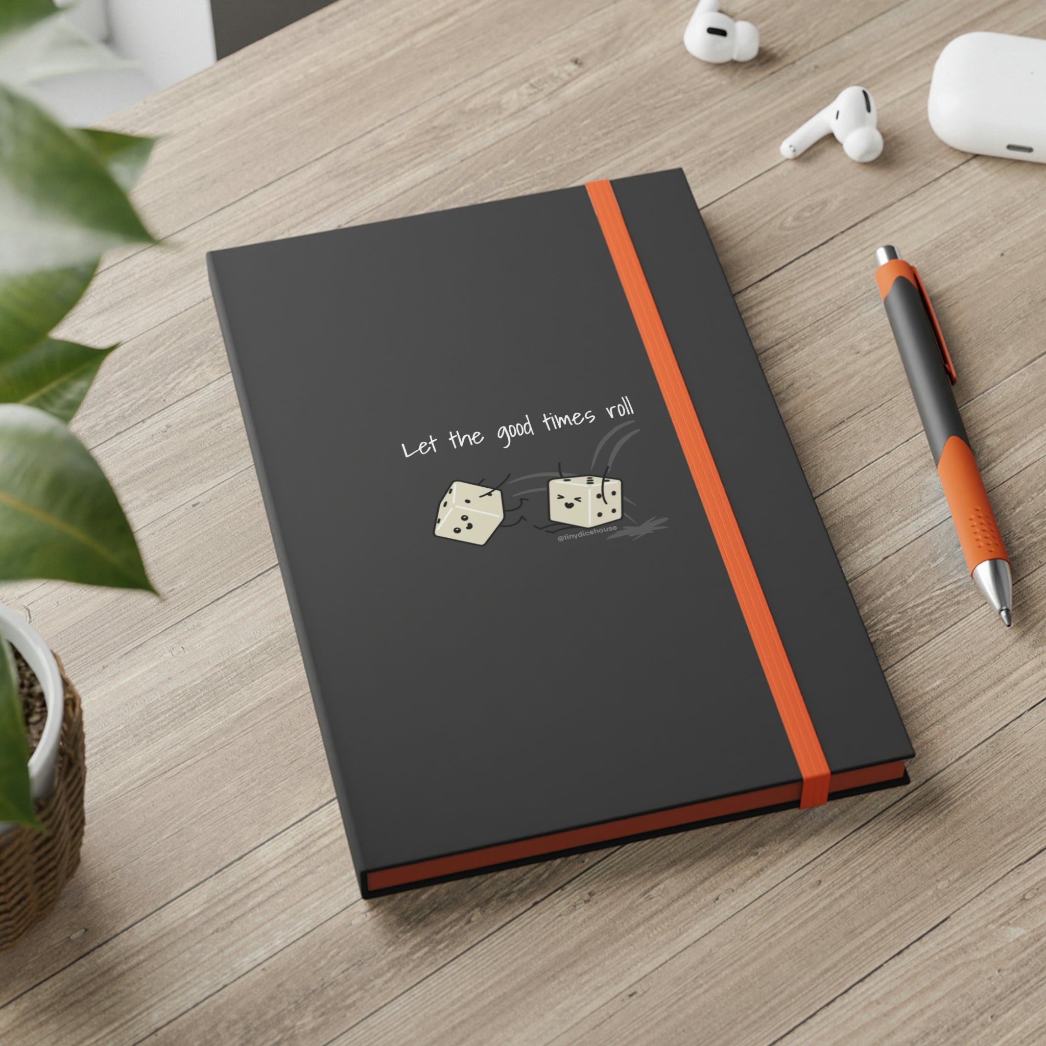 Let the Good Times Roll Notebook | Tiny Dice Buddies Color Contrast Ruled Notebook