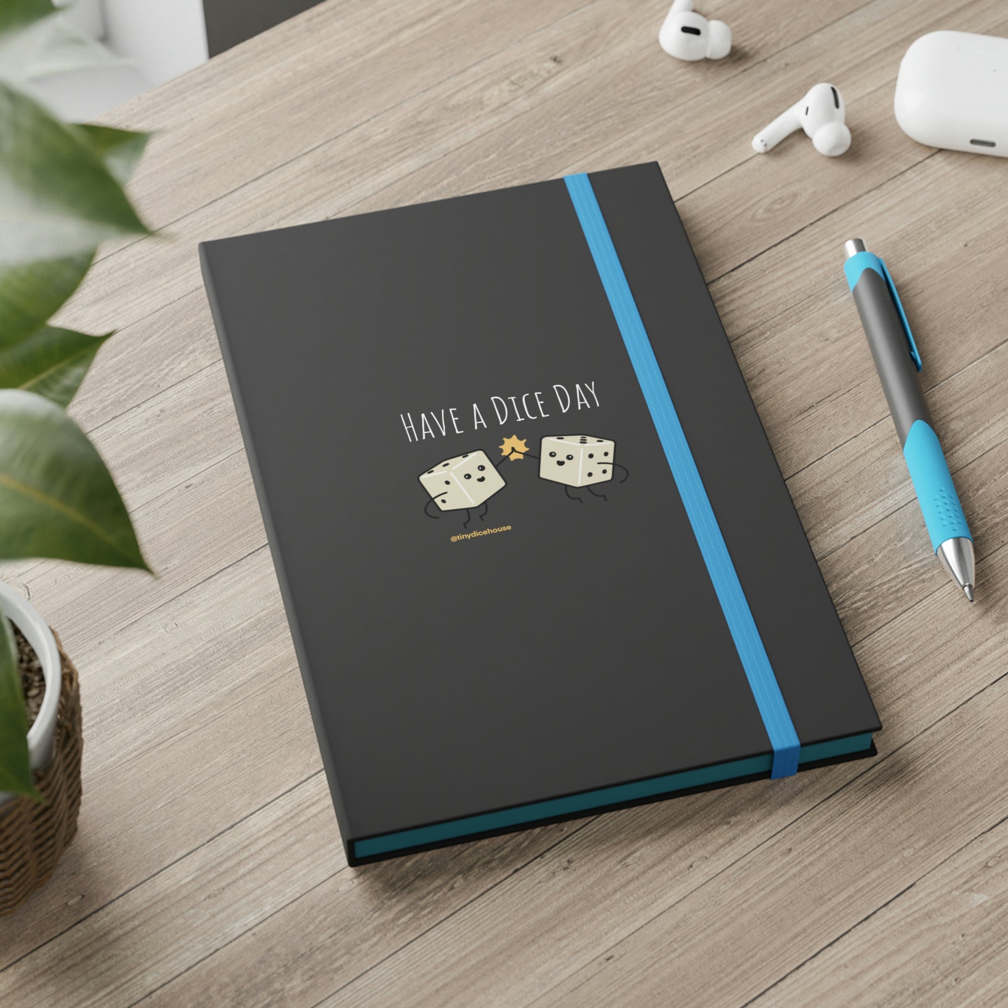 Have a Dice Day Notebook | Tiny Dice Buddies Color Contrast Ruled Notebook