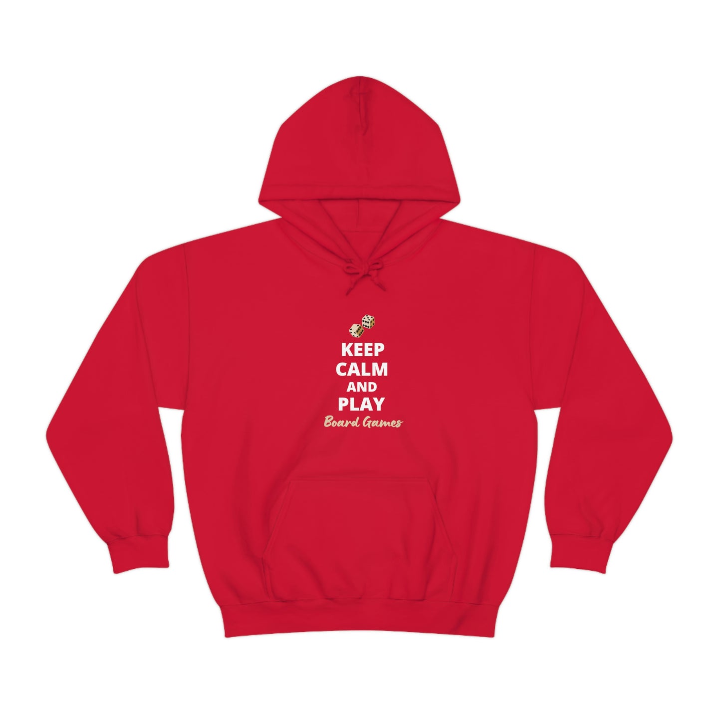 Keep Calm and Play Board Games Hoodie | Tiny Dice House Sweater | Punny Dice Sweatshirt | Unisex Heavy Blend™ Hooded Sweater