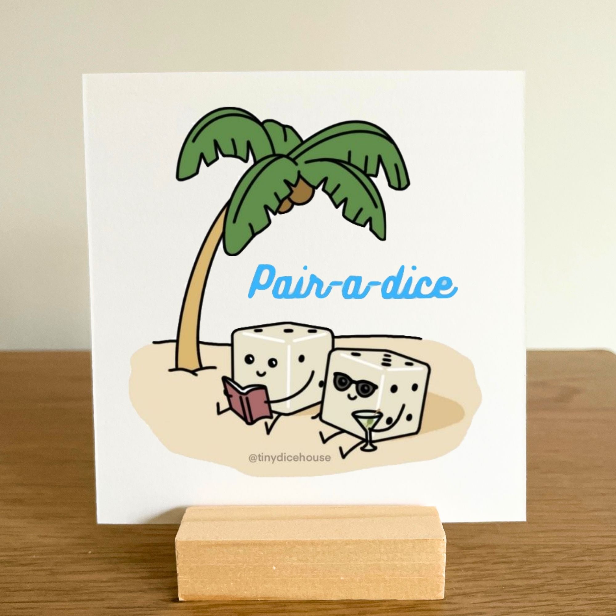 Pair-a-dice Mini Print with Wooden Holder | Tiny Dice Buddies