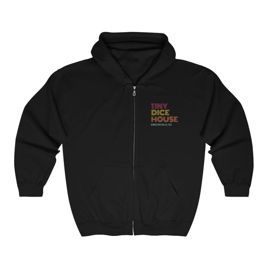 Tiny Dice House Zip Up Hoodie | Unisex Heavy Blend™ Full Zip Hooded Sweatshirt