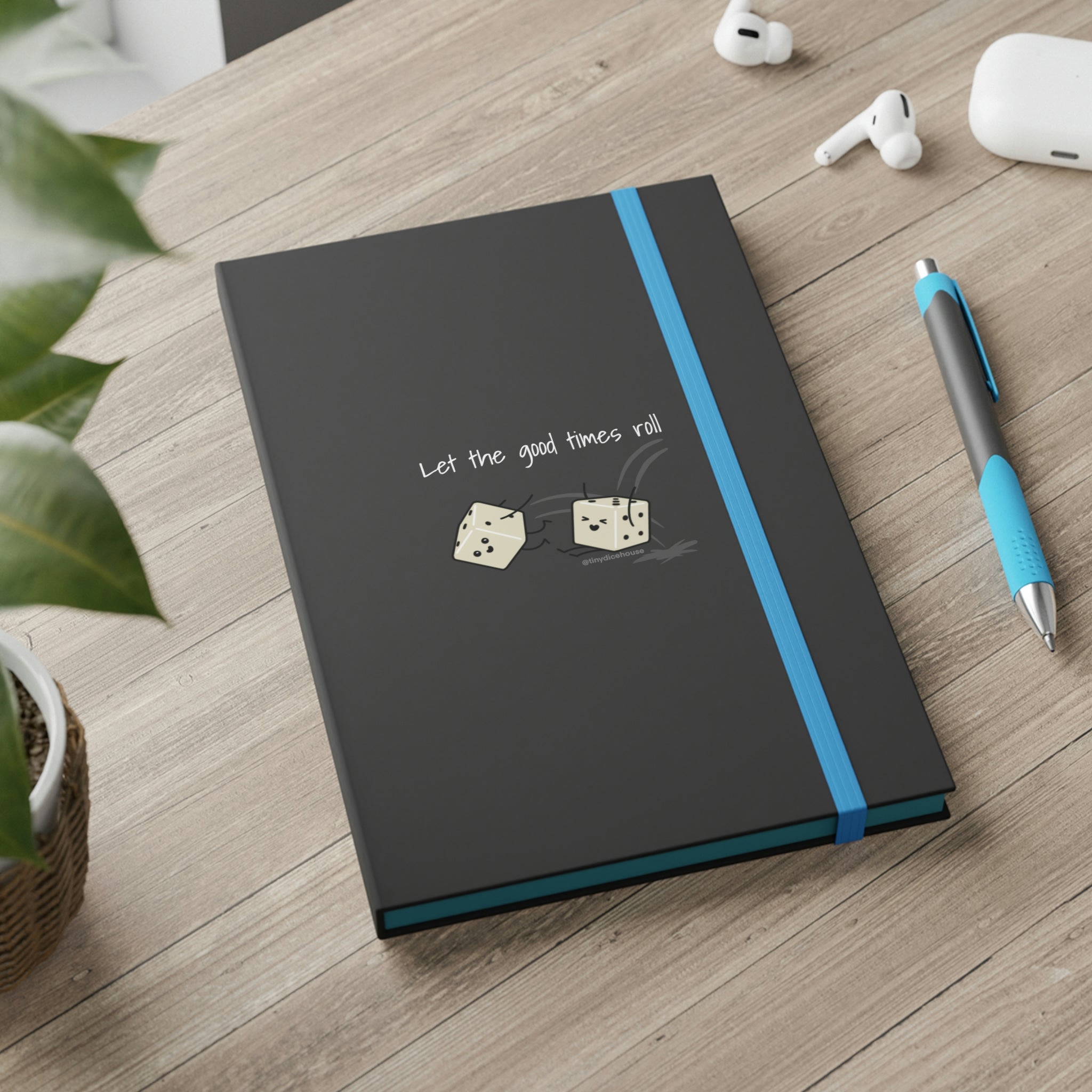 Let the Good Times Roll Notebook | Tiny Dice Buddies Color Contrast Ruled Notebook