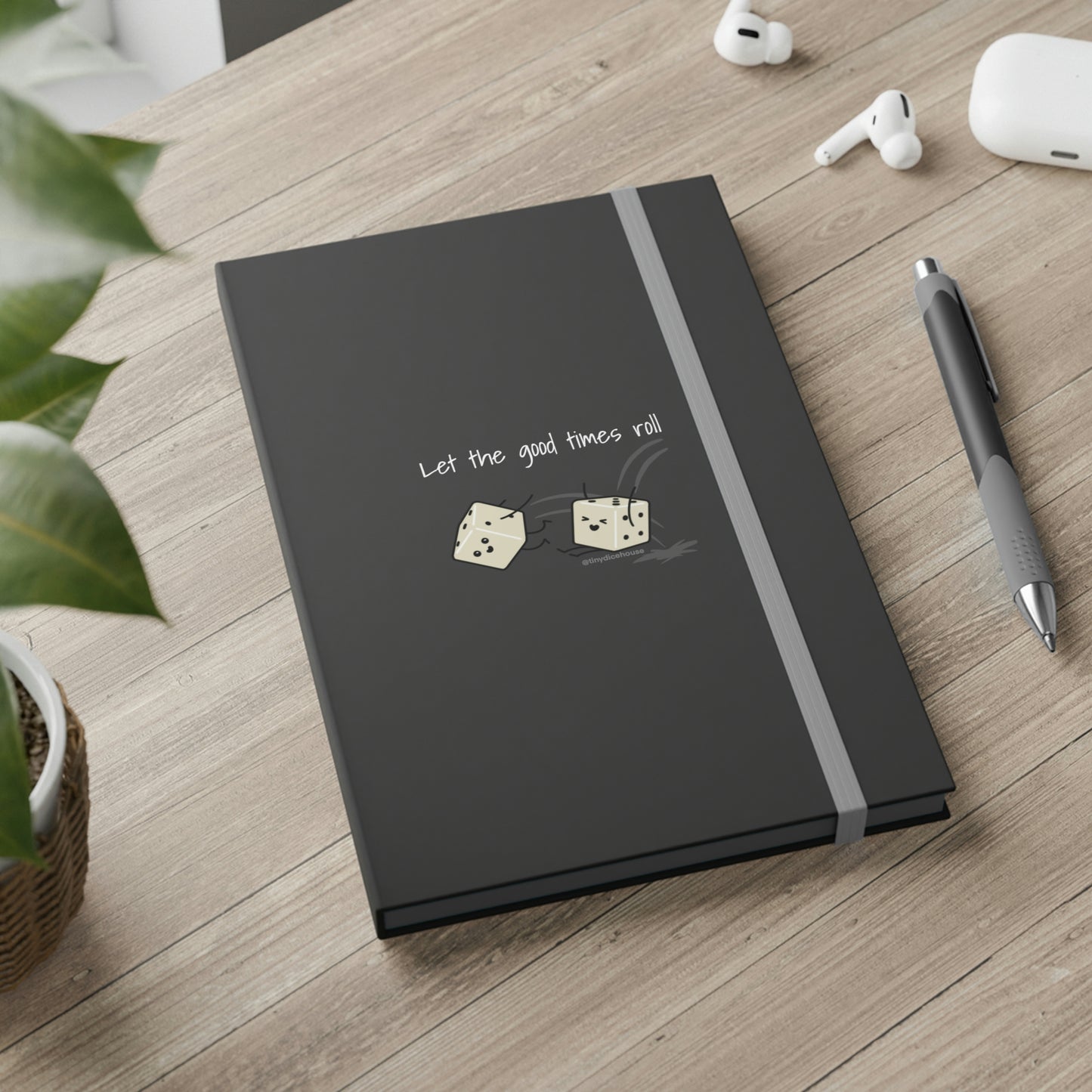 Let the Good Times Roll Notebook | Tiny Dice Buddies Color Contrast Ruled Notebook