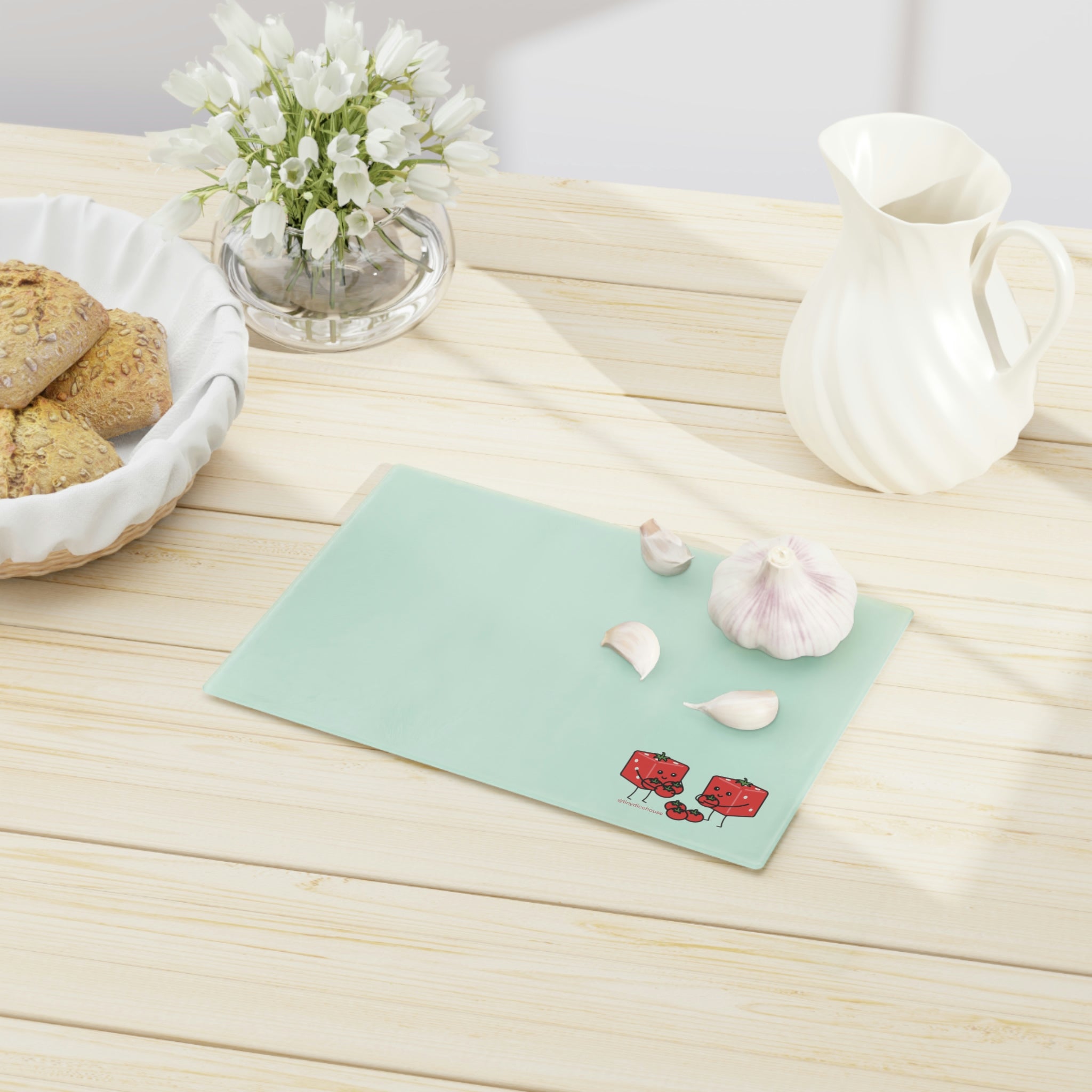 Diced Tomatoes Cutting Board | Punny Dice Kitchen Tools | Tiny Dice Buddies